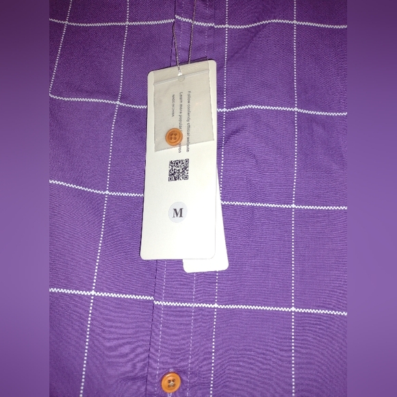 Coofandy Long Sleeve Purple & White Checkered, Orange Button Down Shirt, M. NWT. - Picture 4 of 12